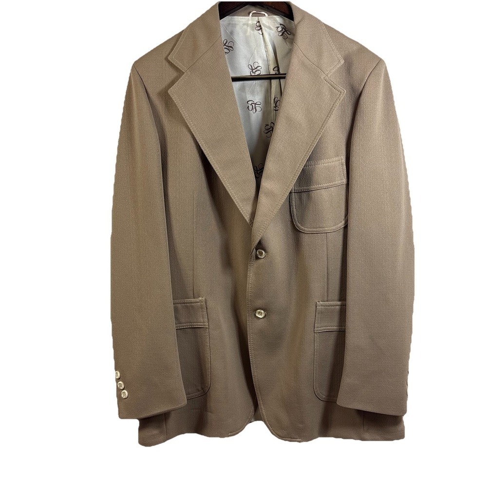 Levi's Panatela Beige Sport Coat Blazer 44R Vintage 90s 22" Pit to Pit